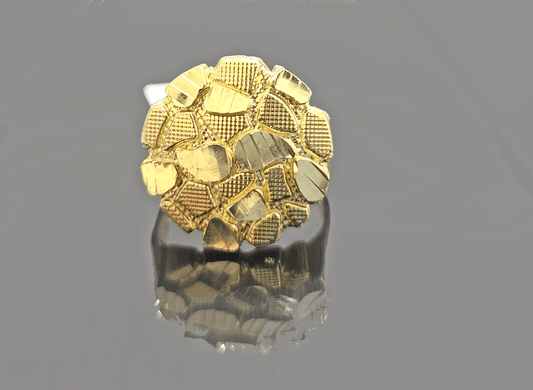 Real 10k Yellow Gold Nugget Ring Band size 10.5 10kt gold - Reva Jeweler
