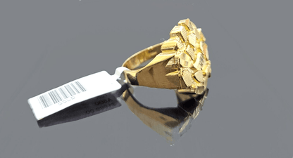Real 10k Yellow Gold Nugget Ring Band size 10.5 10kt gold - Reva Jeweler