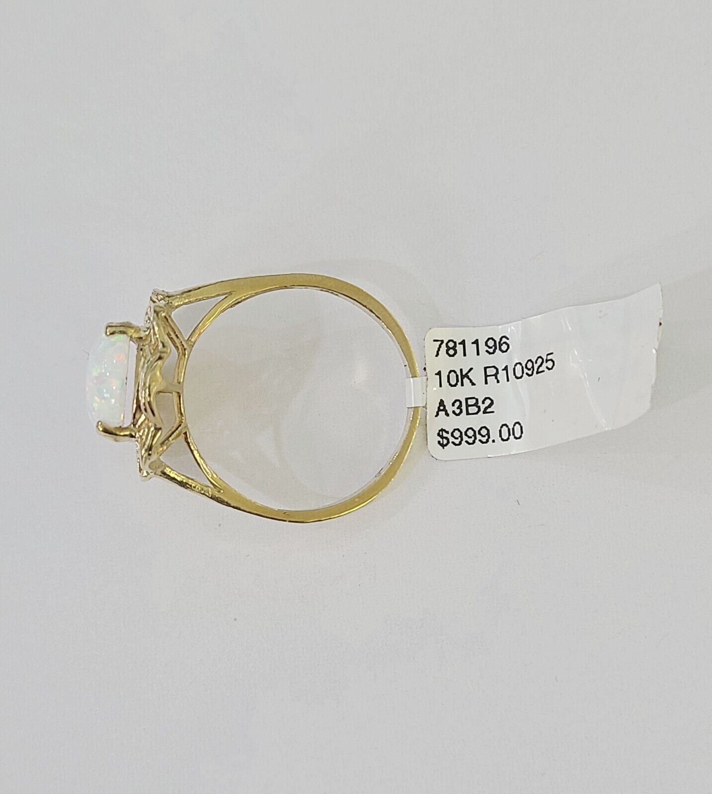 REAL 10K Yellow Gold Opal Ring Band Style Rings Women Genuine - Reva Jeweler