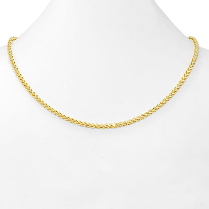 Real 10K Yellow Gold Palm Chain 4mm Necklace 20 - 26'' inch Lobster Lock Hollow - GoldenlinQ