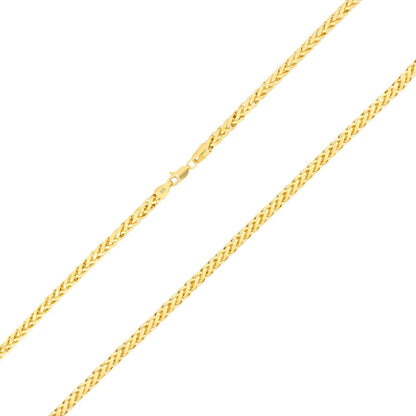Real 10K Yellow Gold Palm Chain 4mm Necklace 20 - 26'' inch Lobster Lock Hollow - GoldenlinQ