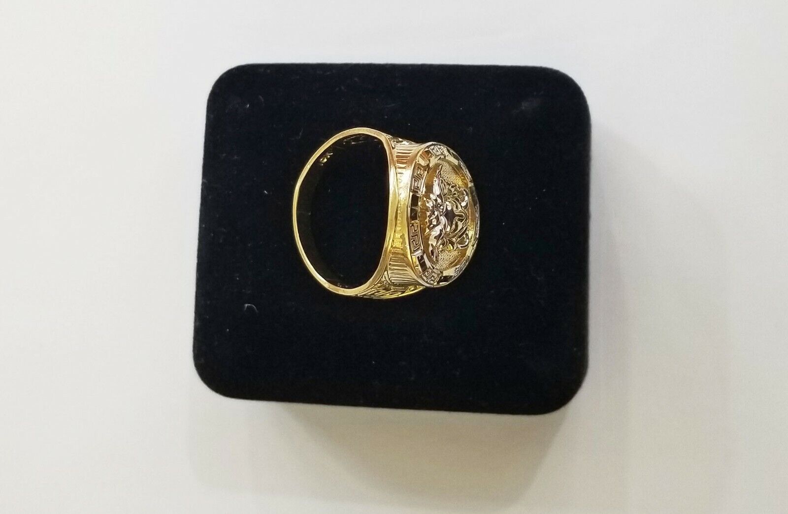 Real 10K Yellow Gold Ring Head Pinky Casual size 10 sizable - Reva Jeweler