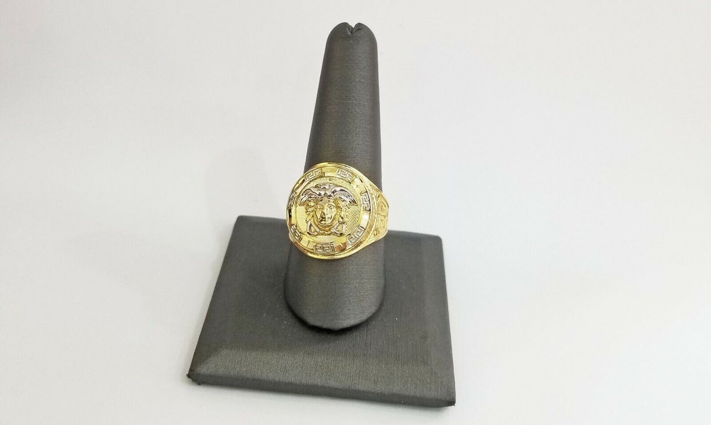 Real 10K Yellow Gold Ring Head Pinky Casual size 9 Mens Ring - Reva Jeweler