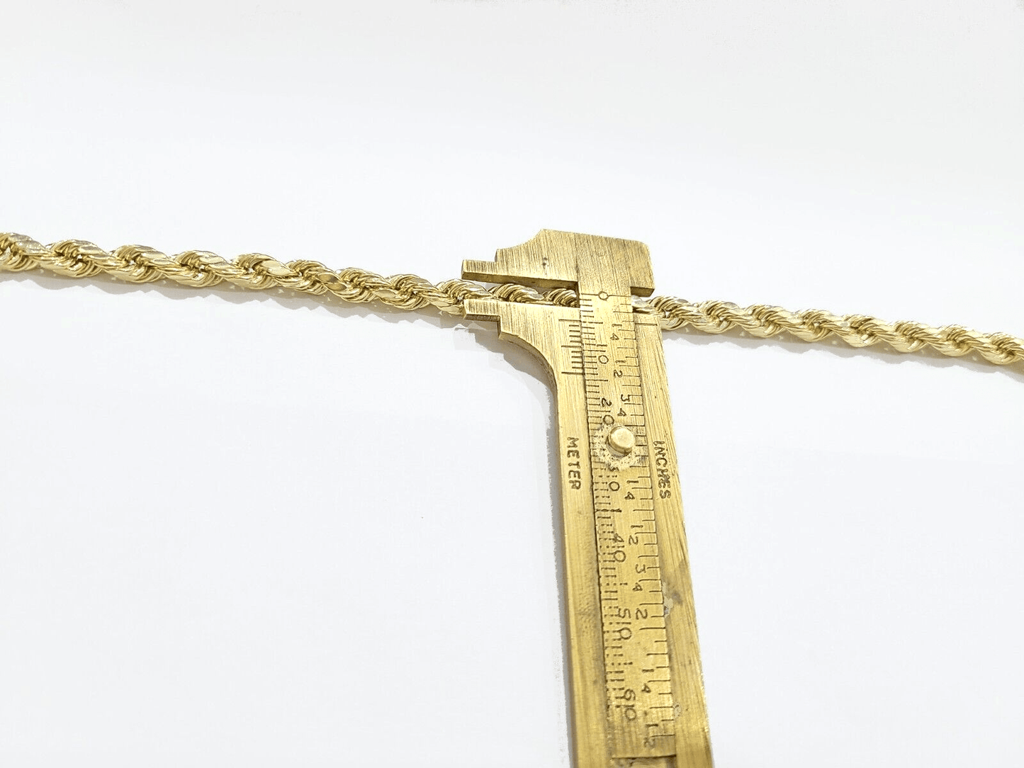 Real 10k Yellow Gold Rope Chain 22'' Necklace anchor cross charm pendant - Reva Jeweler