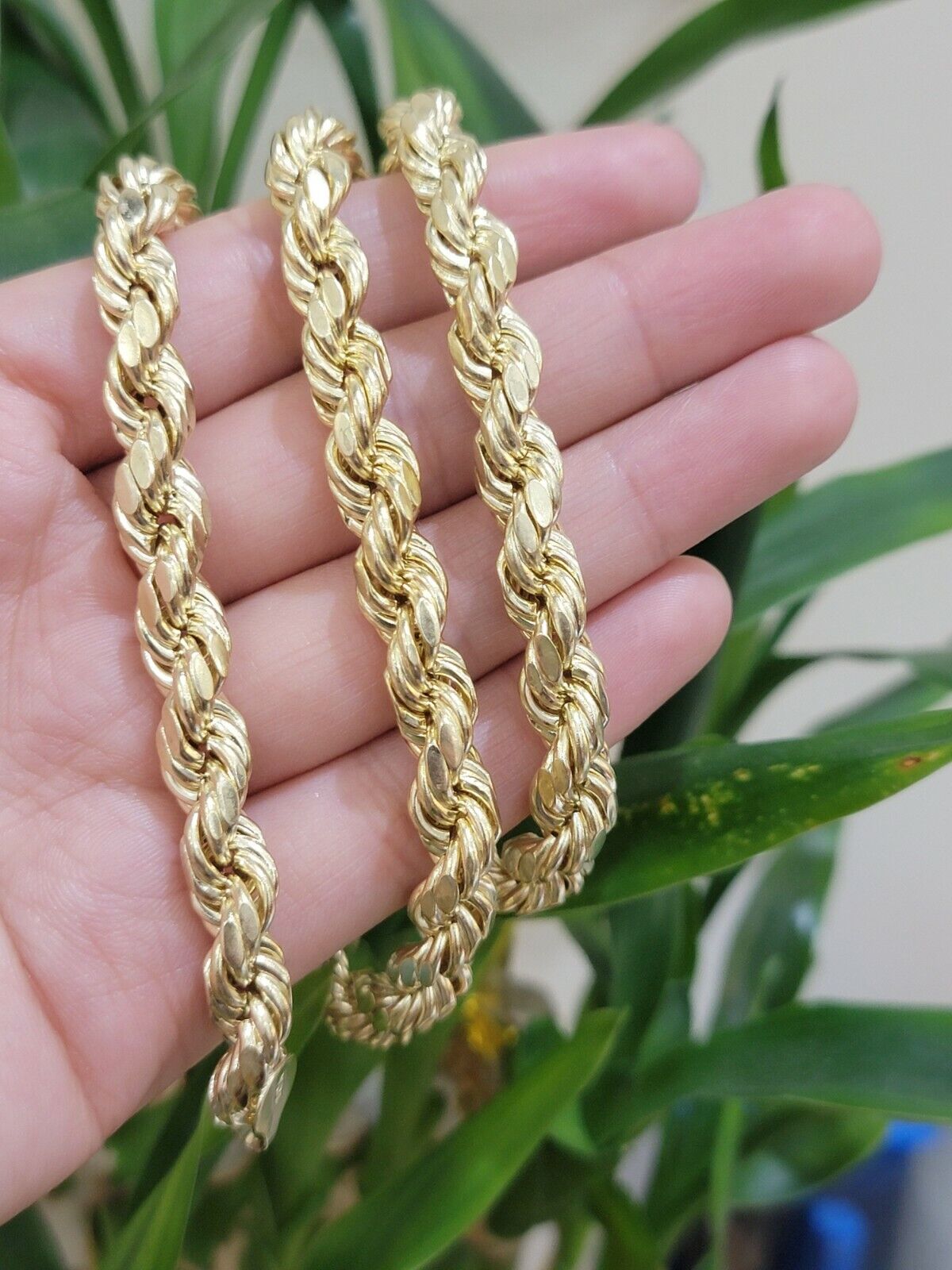 Real 10k Yellow Gold Rope Chain 28" Inch 8mm Thick Men's Necklace 10kt Gold - Reva Jeweler