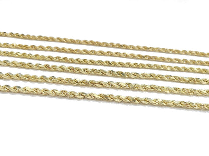 Real 10K Yellow Gold Rope Chain 4mm Necklace 16 - 30'' Inches Lobster Lock 10kt - GoldenlinQ