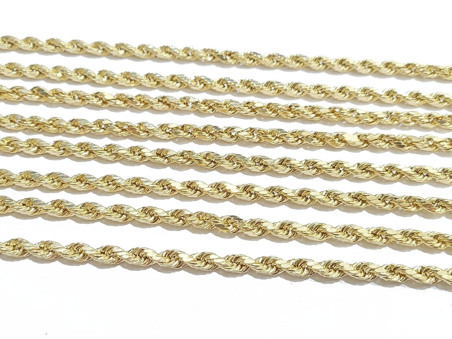 Real 10K Yellow Gold Rope Chain 6mm Necklace 20 - 30'' Inches Lobster Lock 10kt - GoldenlinQ