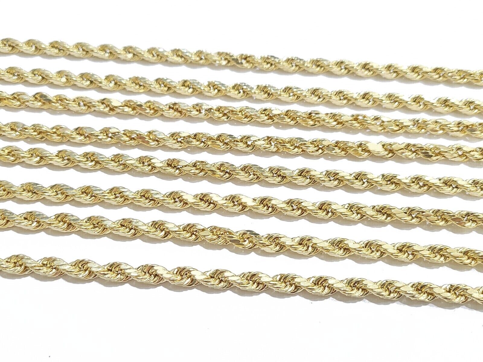Real 10K Yellow Gold Rope Chain 6mm Necklace 20 - 30'' Inches Lobster Lock 10kt - GoldenlinQ