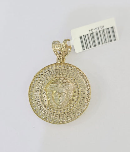 Real 10k Yellow Gold Rope Chain Head Charm Set 4mm 18" - 26"Inch Necklace - GoldenlinQ