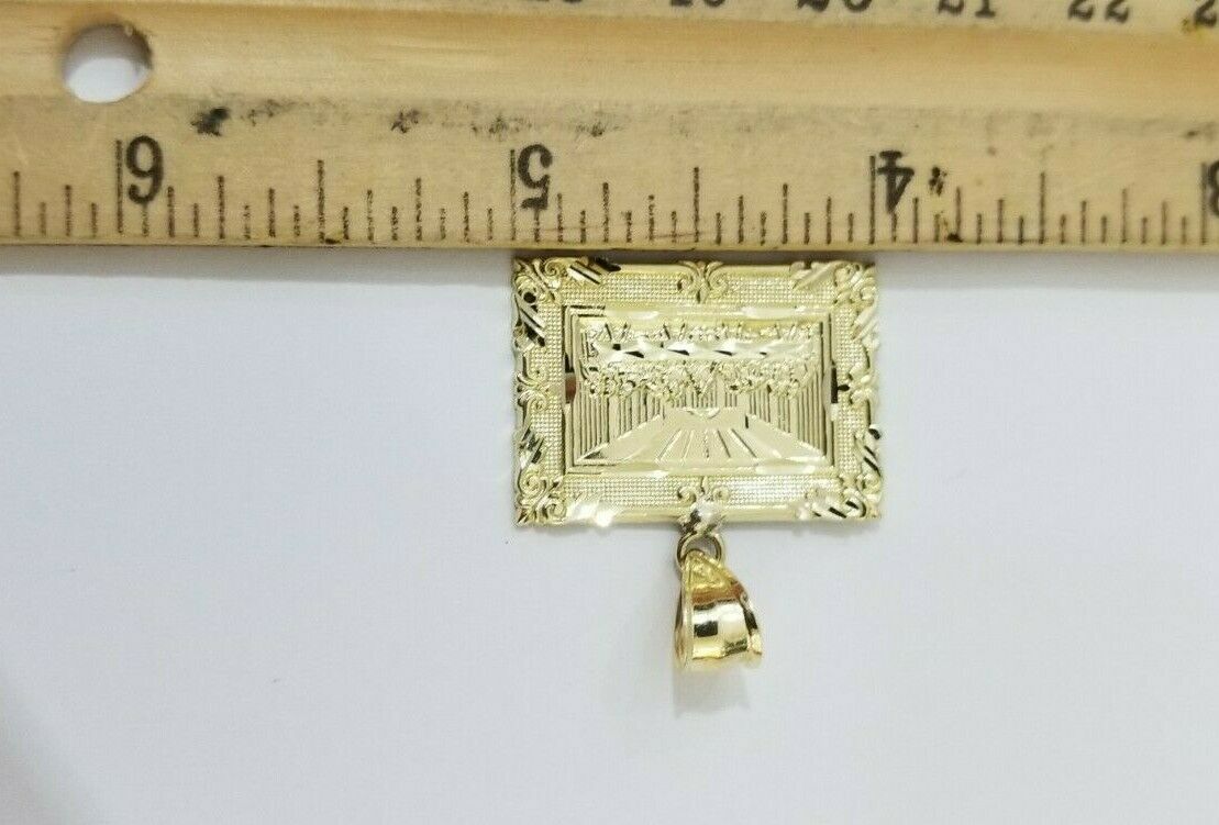 REAL 10k Yellow Gold Rope Chain Last Supper Charm Pendant SET 3mm Necklace 18 - 28 - Reva Jeweler