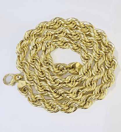 Real 10k yellow Gold Rope chain Necklace 12mm 20" - 30 Inch Mens 10kt DISCOUNT - Reva Jeweler