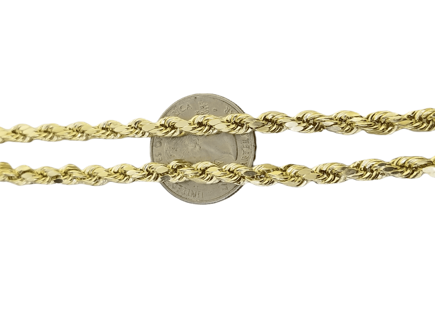 Real 10K Yellow Gold Rope Chain Necklace 26 Inch 3mm - 10mm Real 10k Men Women - Reva Jeweler