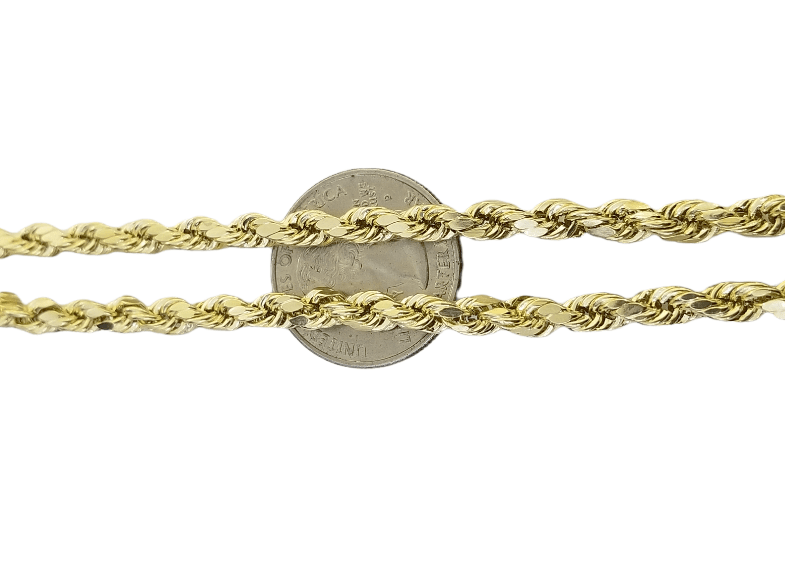 Real 10K Yellow Gold Rope Chain Necklace 26 Inch 3mm - 10mm Real 10k Men Women - Reva Jeweler