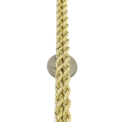 Real 10K Yellow Gold Rope Chain Necklace 26 Inch 3mm - 10mm Real 10k Men Women - Reva Jeweler