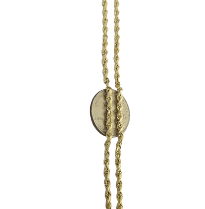 Real 10K Yellow Gold Rope Chain Necklace 26 Inch 3mm - 10mm Real 10k Men Women - Reva Jeweler