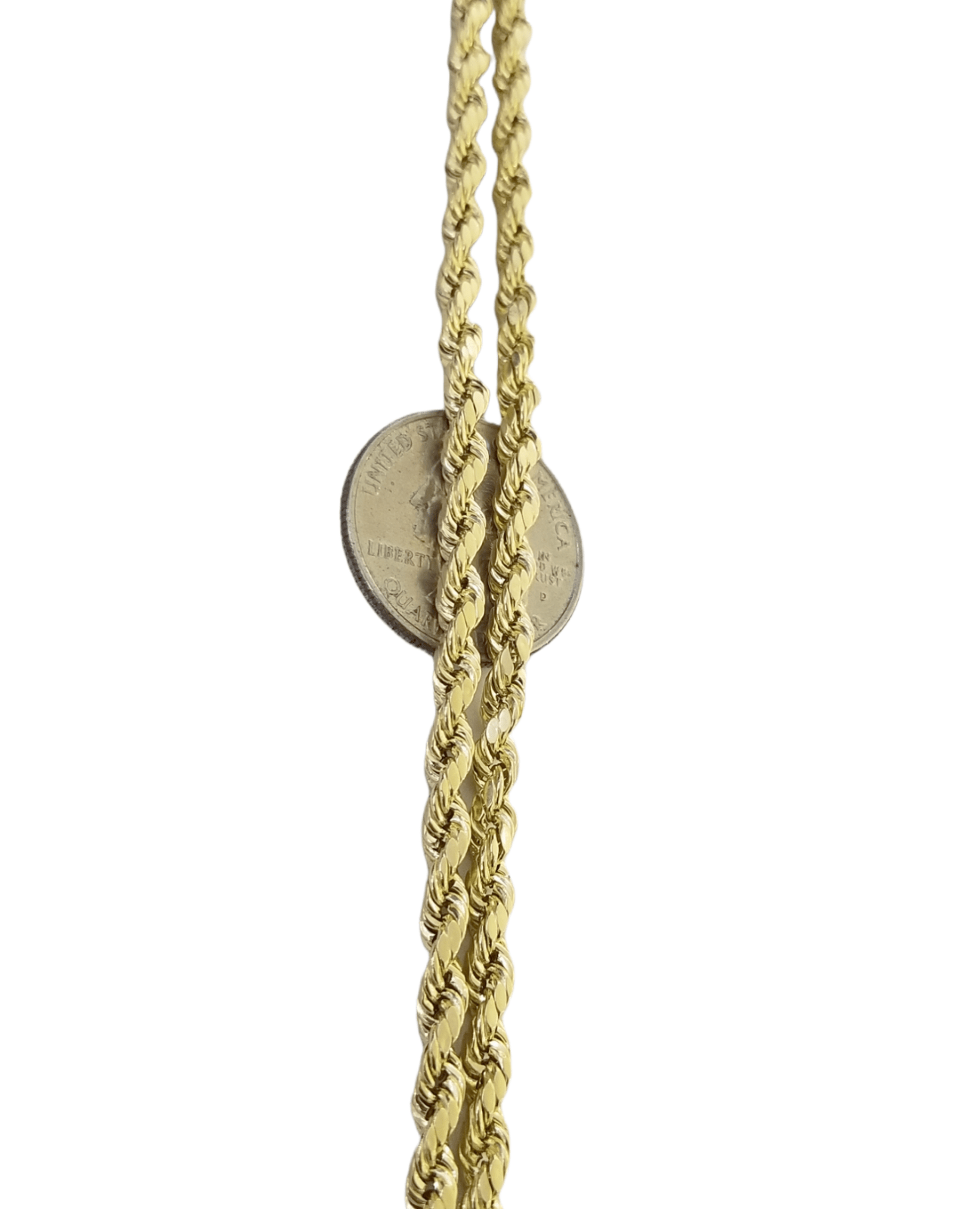 Real 10K Yellow Gold Rope Chain Necklace 26 Inch 3mm - 10mm Real 10k Men Women - Reva Jeweler