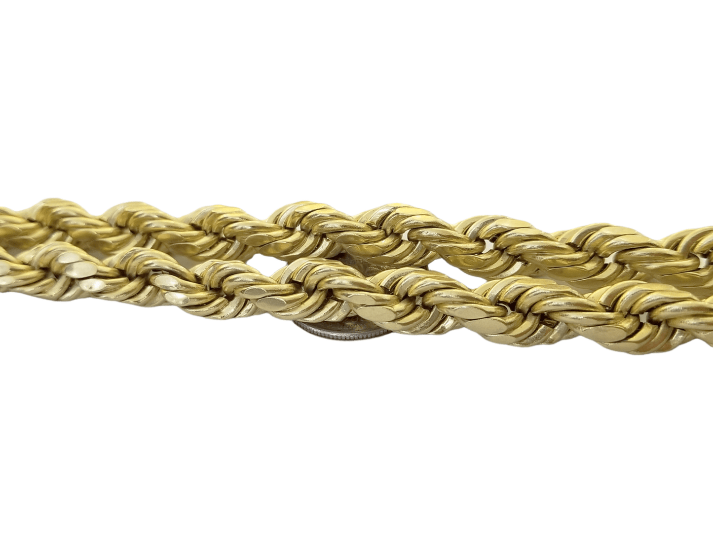 Real 10K Yellow Gold Rope Chain Necklace 26 Inch 3mm - 10mm Real 10k Men Women - Reva Jeweler
