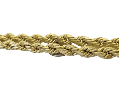 Real 10K Yellow Gold Rope Chain Necklace 26 Inch 3mm - 10mm Real 10k Men Women - Reva Jeweler