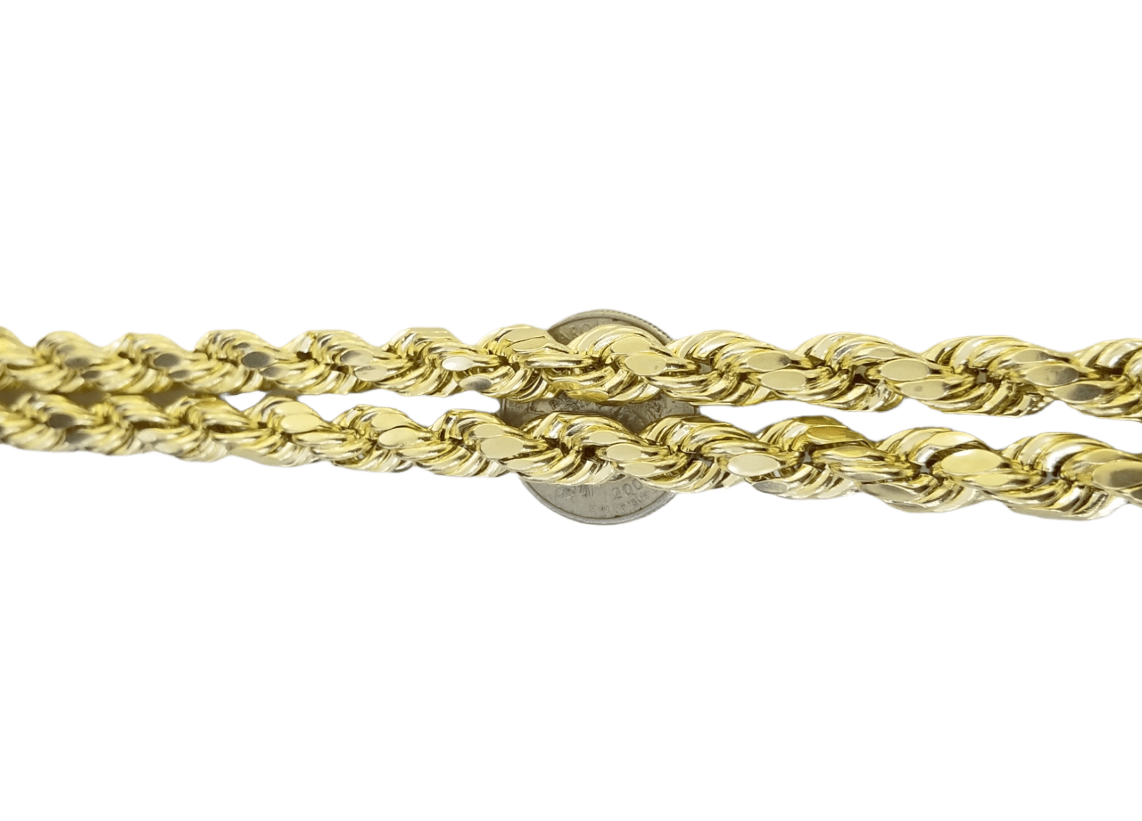 Real 10K Yellow Gold Rope Chain Necklace 26 Inch 3mm - 10mm Real 10k Men Women - Reva Jeweler