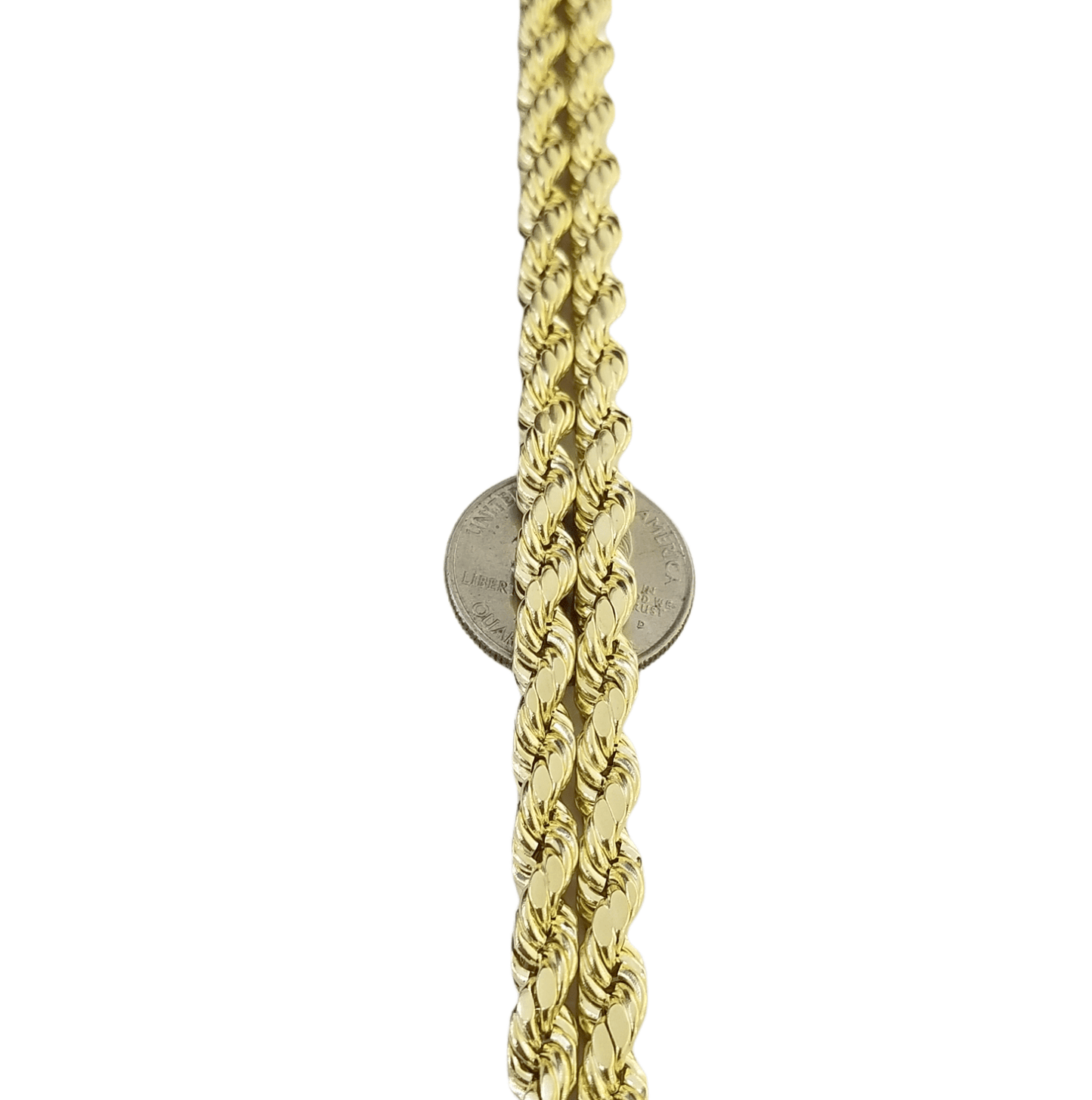 Real 10K Yellow Gold Rope Chain Necklace 26 Inch 3mm - 10mm Real 10k Men Women - Reva Jeweler