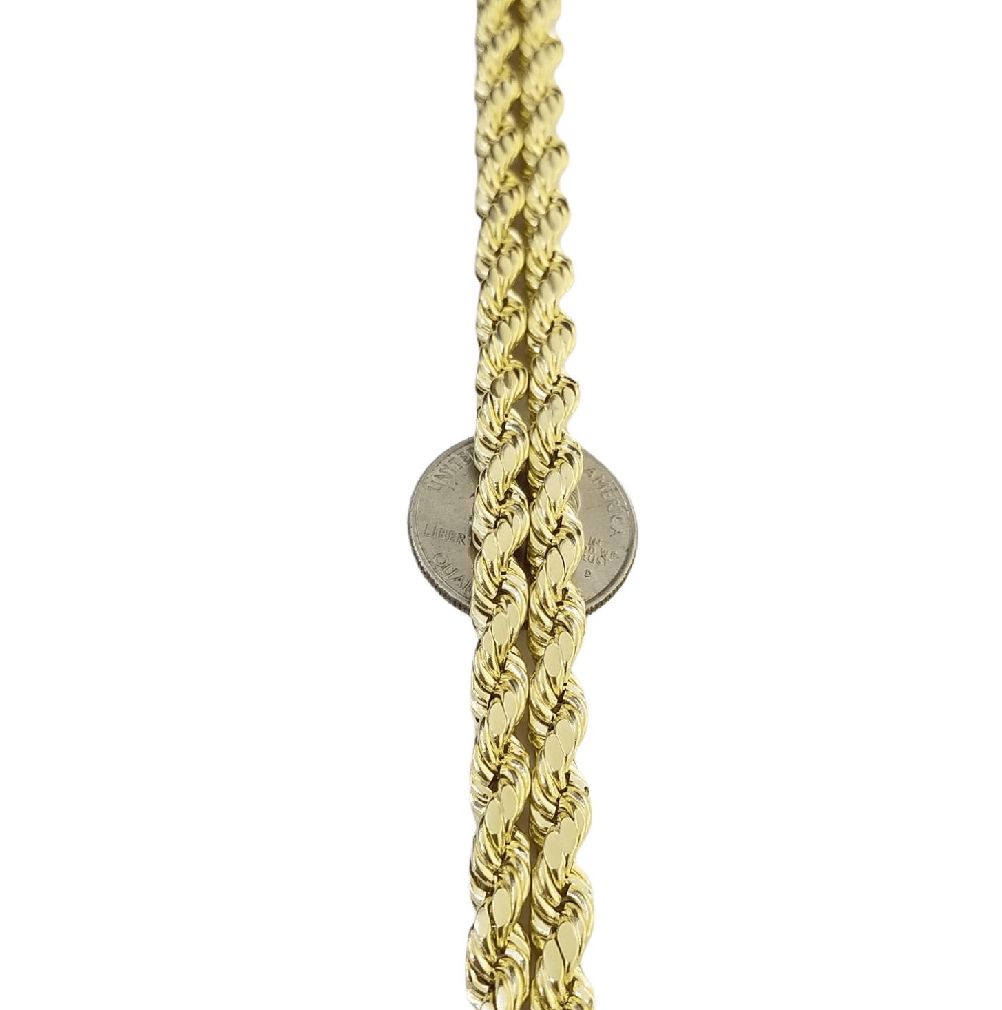 Real 10K Yellow Gold Rope Chain Necklace 26 Inch 3mm - 10mm Real 10k Men Women - Reva Jeweler
