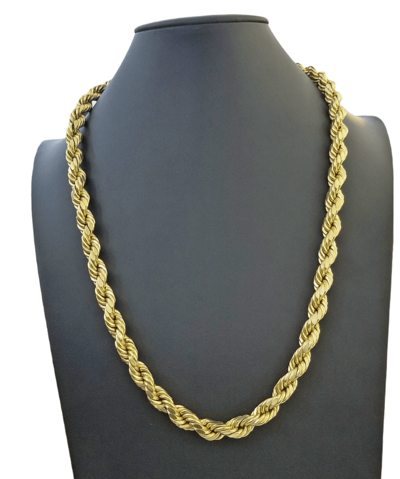 Real 10K Yellow Gold Rope Chain Necklace 26 Inch 3mm - 10mm Real 10k Men Women - Reva Jeweler