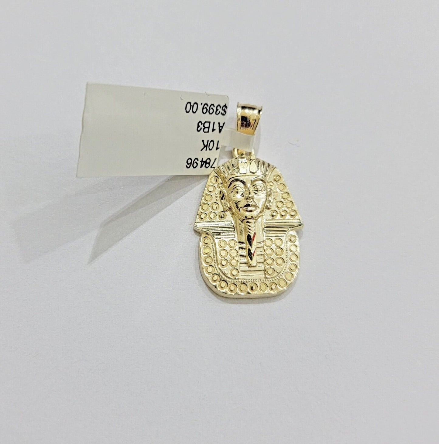 Real 10k Yellow Gold Rope Chain & Pharoah Head Pendant 2.5mm 18 - 26 inch Necklace - Reva Jeweler