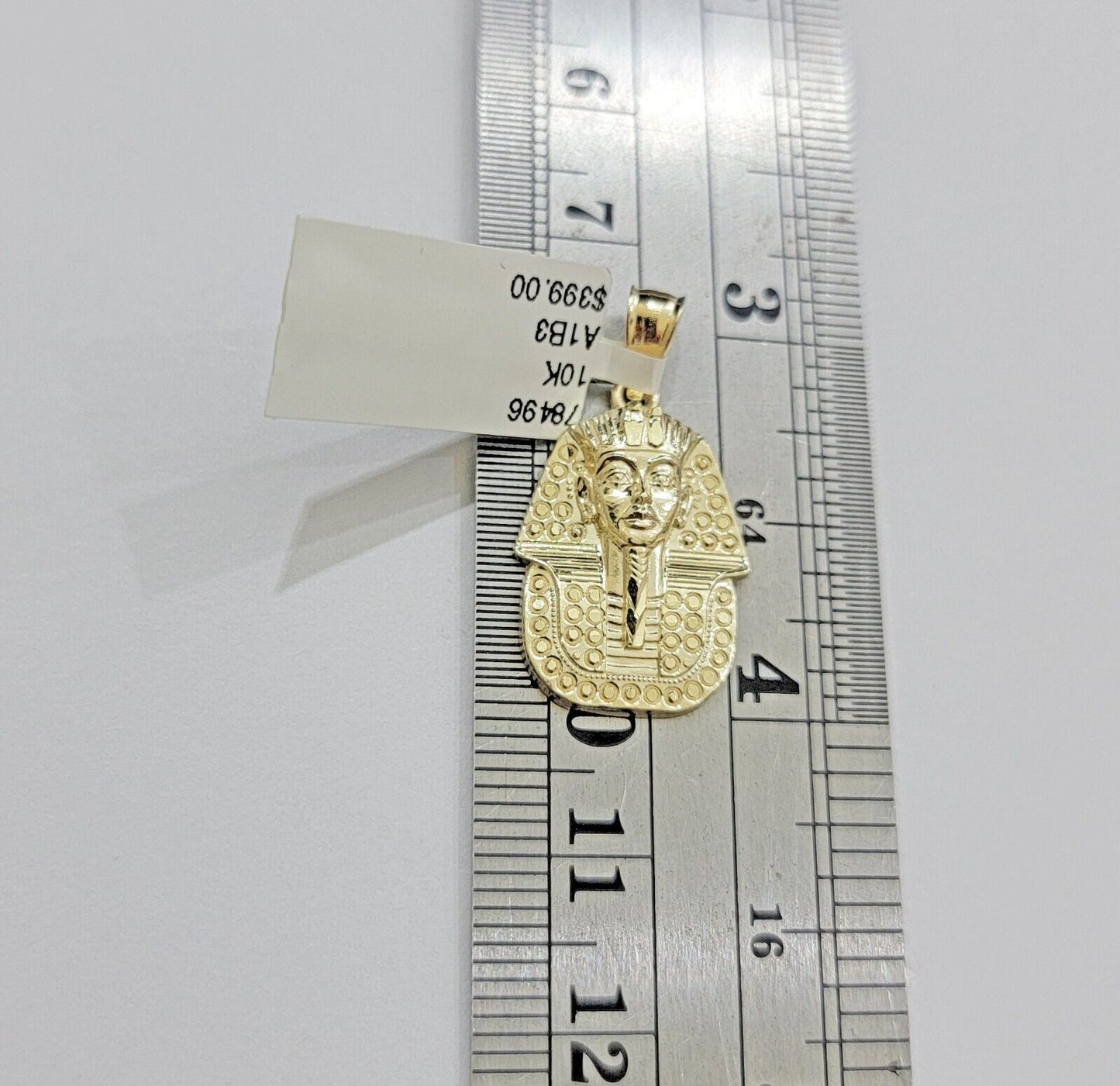 Real 10k Yellow Gold Rope Chain & Pharoah Head Pendant 2.5mm 18 - 26 inch Necklace - Reva Jeweler