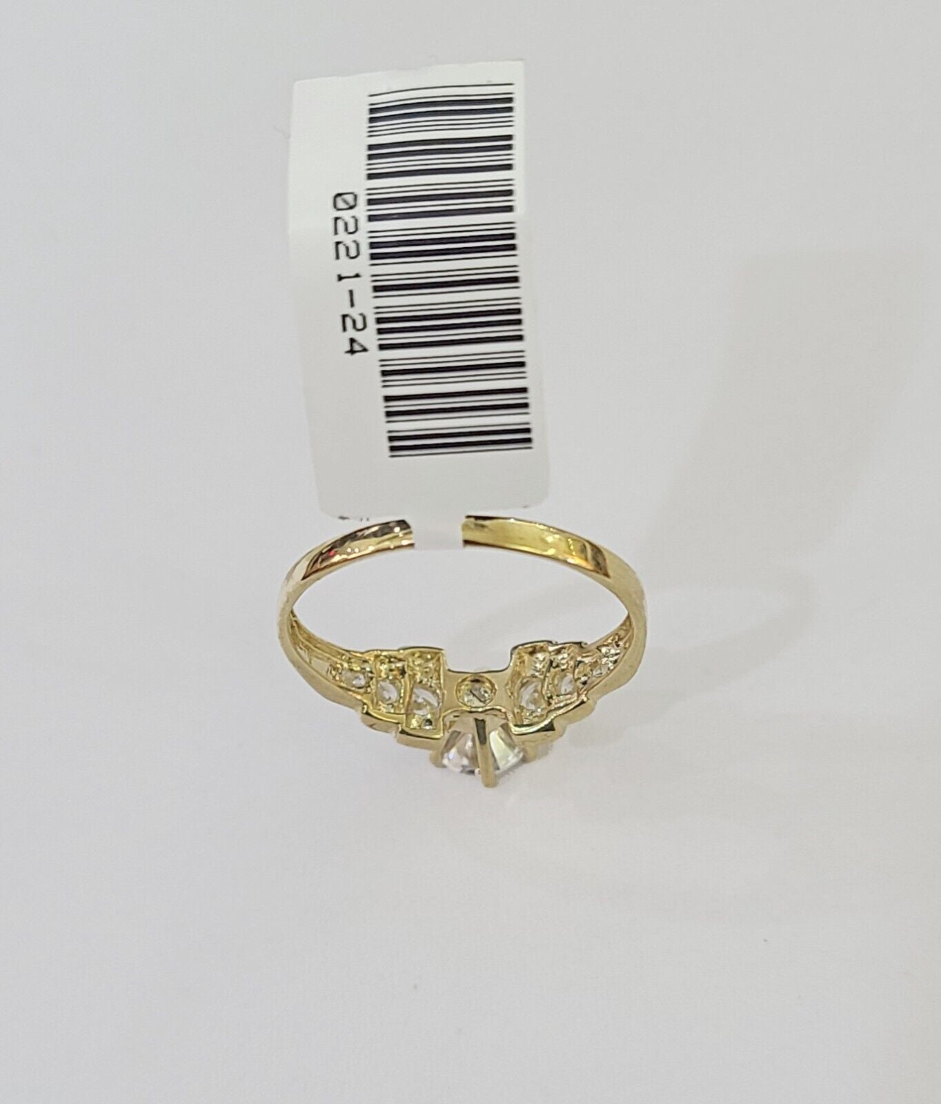Real 10k Yellow Gold Round Stone Ring Wedding Engagement Size 7 WomensRing - Reva Jeweler