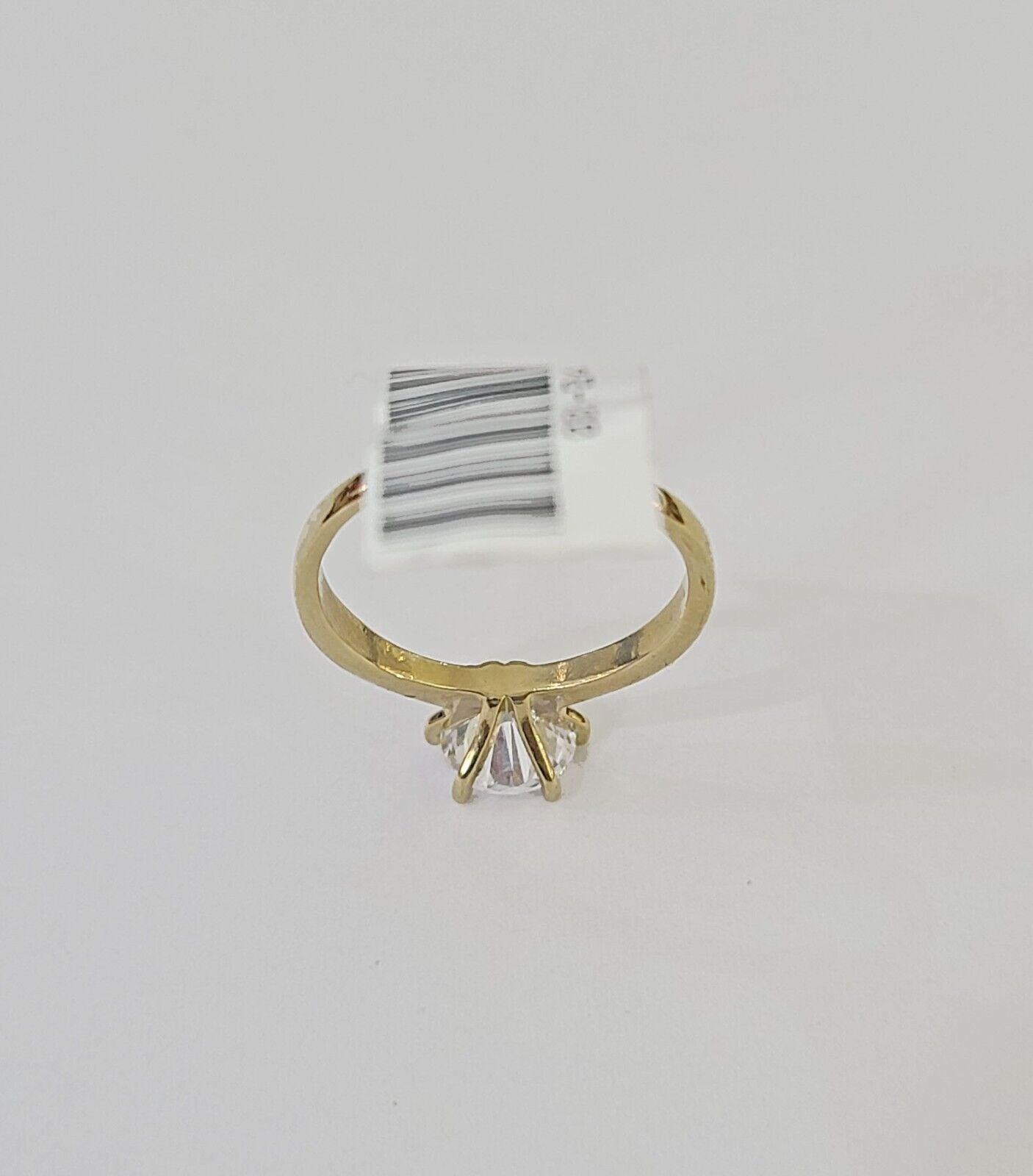Real 10k Yellow Gold Round Stone Ring Wedding Engagement Size 7 WomensRing - Reva Jeweler