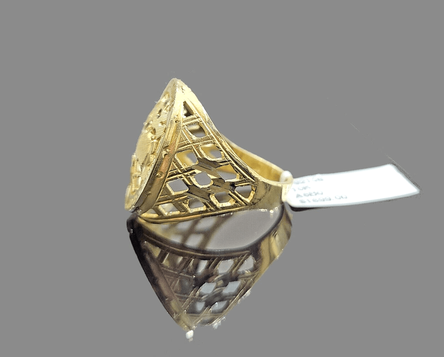 Real 10k Yellow Gold The World Is Yours Globe Ring Band size 11 10kt gold - Reva Jeweler