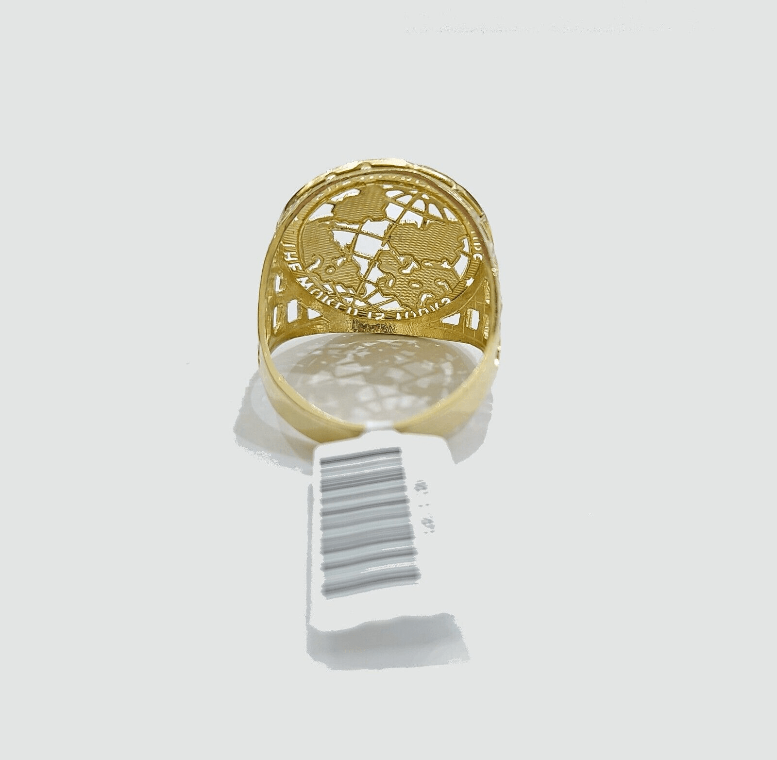 Real 10k Yellow Gold The World Is Yours Globe Ring Band size 11 10kt gold - Reva Jeweler
