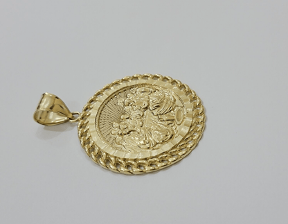 Real 10kt Last Supper Charm Pendant 10k Yellow Gold Chain Necklace 2 Inches SALE - Reva Jeweler