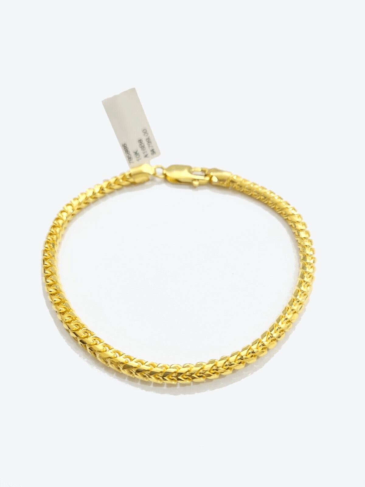 Real 10kt Solid Yellow Gold Franco Bracelet Unisex 8'' Inches 4mm - Reva Jeweler