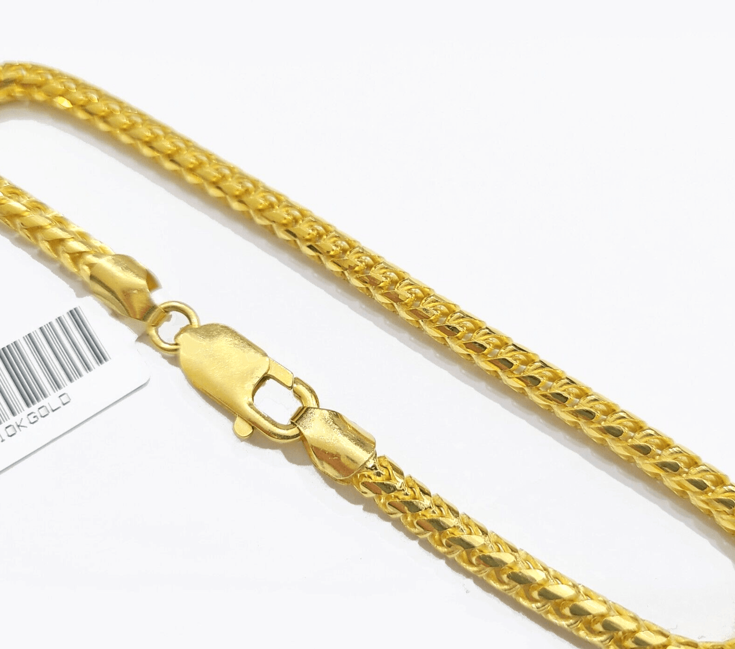 Real 10kt Solid Yellow Gold Franco Bracelet Unisex 8'' Inches 4mm - Reva Jeweler