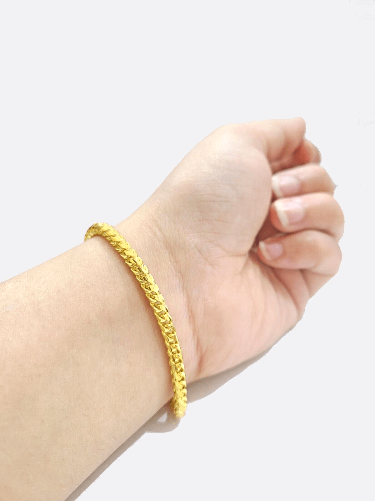 Real 10kt Solid Yellow Gold Franco Bracelet Unisex 8'' Inches 4mm - Reva Jeweler