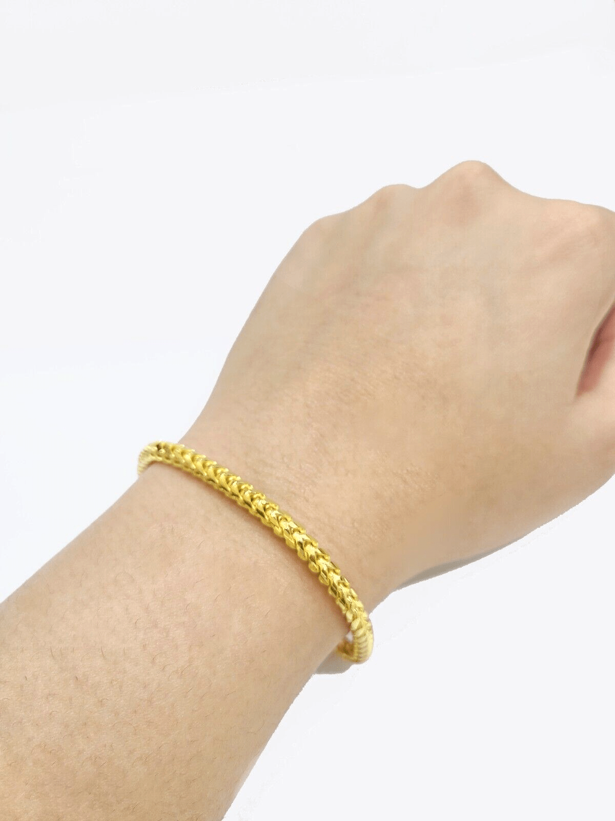 Real 10kt Solid Yellow Gold Franco Bracelet Unisex 8'' Inches 4mm - Reva Jeweler
