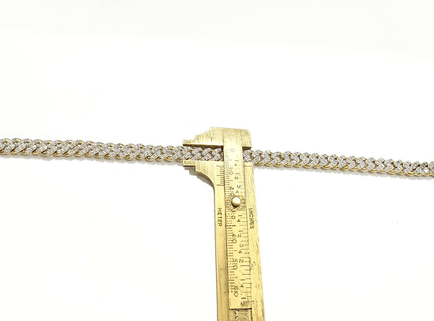 Real 10kt Solid Yellow Gold Miami Cuban Diamond Bracelet Unisex 9'' Inches 7mm - GoldenlinQ