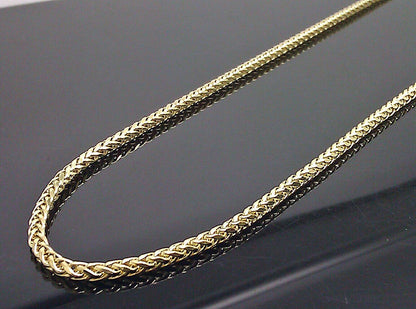Real 10kt Yellow Gold 24" Inch Palm Chain Necklace 3mm Men women Lobster Lock - Reva Jeweler