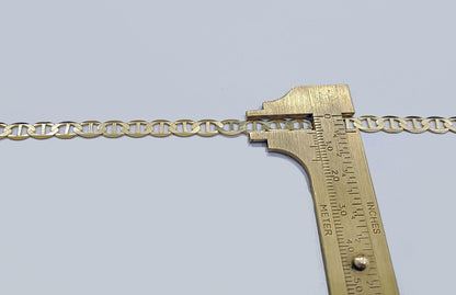Real 10kt Yellow Gold Anchor Mariner Link Bracelet Unisex 8'' 6mm - Reva Jeweler