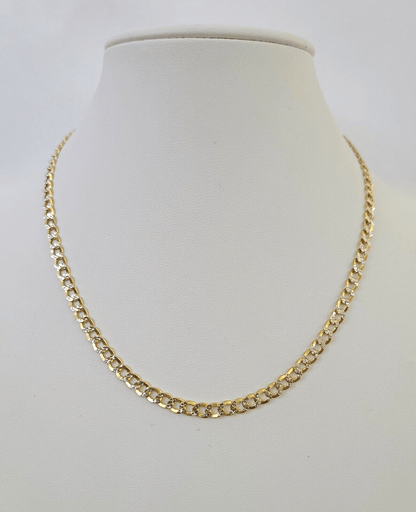 REAL 14k Cuban Curb Link Necklace Chain 4mm 16 inches Diamond Cuts 14kt