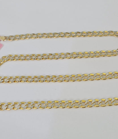 REAL 14k Cuban Curb Link Necklace Chain 4mm 16 inches Diamond Cuts 14kt