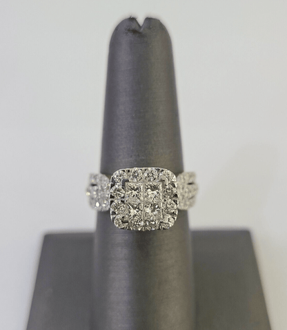 Real 14k Diamond Ladies Ring Yellow Gold Bridal Women Engagement Wedding - GoldenlinQ