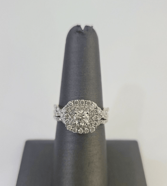 Real 14k Diamond Ladies Ring Yellow Gold Bridal Women Engagement Wedding SET - GoldenlinQ