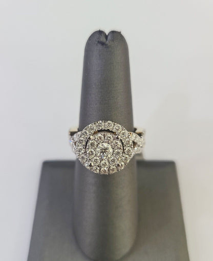 Real 14k Diamond Ladies Ring Yellow Gold Bridal Women Engagement Wedding SET - GoldenlinQ