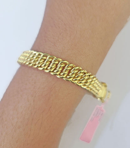 Real 14k Flat Byzantine Bracelet For Ladies / Women Box Clasp Unique Style - Reva Jeweler