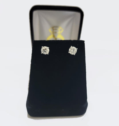 REAL 14k gold 1CT diamond Stud Lab Created VS solitaire earring With CERTIFICATE - Reva Jeweler