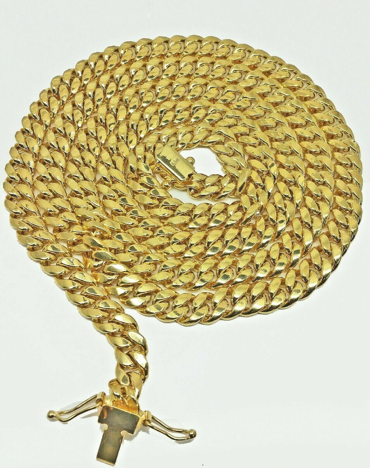 REAL 14k Gold 8mm Miami Cuban Chain Link Necklace 14kt 18" 20" 22" 24" 26" 28" - Reva Jeweler