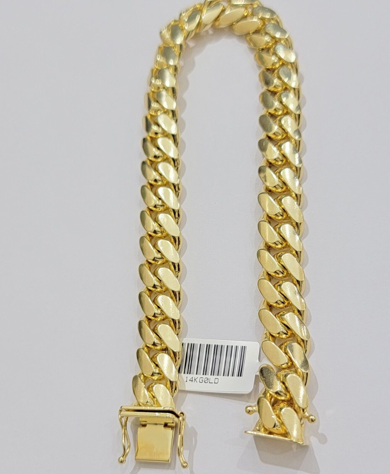 Real 14k Gold Bracelet 10mm 8.5 Inch Miami Cuban Link Men's 14kt Solid & STRONG - Reva Jeweler