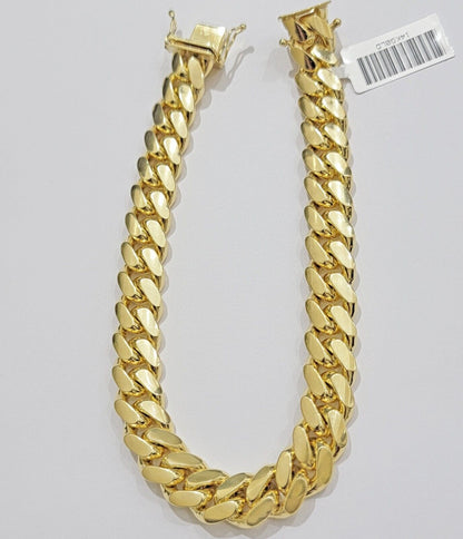 Real 14k Gold Bracelet 10mm 9 Inch Miami Cuban Link Men REAL 14kt Solid & STRONG - Reva Jeweler